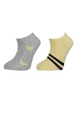 Eterelle Çizgili 2'li Yaş Patik Çorap  Sarı thumbnail 1