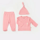 Eterelle Soft Modal 3'lü Zıbın Set  Pembe - 1