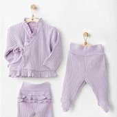 Eterelle Sweet Penguin 2'li Bebe Takım Lila - 1