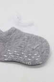 Eterelle 2'li Sneakers Kaymaz Basic Penye Çorap Bs20103 Gri Beyaz - 3