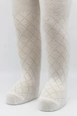 Eterelle Tekli Ekose Kabartma Penye Külotlu Çorap Bs50105 Ekru thumbnail 2