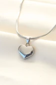 HEYF 316L Çelik Gümüş Renk Kalp Kolye thumbnail 1