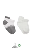 Eterelle 2'li Penye Sneakers Çorap Bs20105 Ekru Gri - 1