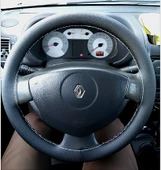 DİKİŞLİ DİREKSİYON KILIFI NOKTALI DERİ GRİ DİKİŞLİ RENAULT CLİO 2007 SONRASI İÇİN thumbnail 1