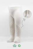 Eterelle Tekli Ekose Kabartma Penye Külotlu Çorap Bs50105 Ekru thumbnail 1