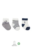 Eterelle 3'lü Penye Soket Çorap Bs10109 Gri thumbnail 1