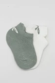 Eterelle 2'li Sneakers Smile Penye Çorap Bs20106 Nil Ekru thumbnail 4