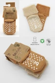 Eterelle Çemberli Kaymaz Havlu Soket Çorap 2'li Bs10503 Bej-hardal thumbnail 6
