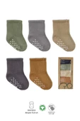 Eterelle 5'li Penye Kaymaz Düz Soket Çorap 10121 Yeşil thumbnail 1
