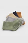 Eterelle 5'li Penye Kaymaz Düz Soket Çorap 10121 Yeşil thumbnail 3