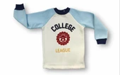 Eterelle 9-12 12-18 18-24 24-36 Ay College Baskılı 3 İplik Kumaş Uzun Kollu Sweatli 2li Erkek Bebek Takımı Mavi - 2