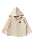 Eterelle Kapüşonlu Bebek Hırka Açık Bej - 1