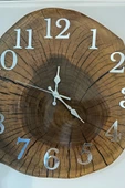 El Yapımı Ceviz Dilimi Duvar Saati, Rustik Ağaç Duvar Saati, Doğal Ahşap Dekor, Benzersiz Kütük Saat thumbnail 1