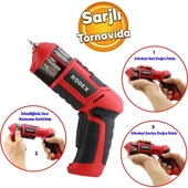 RDX331 Akülü Otomatik Değiştirilebilir Uçlu Vidalama Şarjlı Tornavida Yıldız Düz Uç thumbnail 2