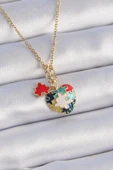 HEYF 316L Çelik Gold Renk Yapboz Motif Kalp Figür Charm Model Kadın Kolye - 1