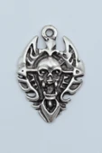 Diablo - Şeytan - Kalkan Gümüş Kaplama Kolye Ucu - 1