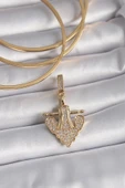 HEYF Pirinç Gold Renk Zirkon Taşlı Çapa Model Ajda Charm thumbnail 1