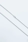 Minimal Göz Gümüş Kaplama Düz Zincir Kolye - 2
