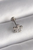HEYF 316L Çelik Gümüş Renk Zirkon Taşlı Yıldız Model Tragus Piercing thumbnail 1