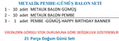 METALİK PEMBE-GÜMÜŞ BALON+BANNER SETİ thumbnail 3