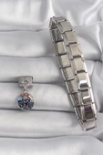 HEYF 316L Çelik Gümüş Renk Sallantı Dünya Model Nomination Charm - 2