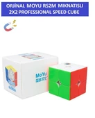 Mıknatıslı Manyetik Zeka Küpü - Moyu RS2M Profesyonel Speed Cube - 2X2 Zeka Sabır Küpü - - 3