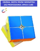Mıknatıslı Manyetik Zeka Küpü - Moyu RS2M Profesyonel Speed Cube - 2X2 Zeka Sabır Küpü - - 2