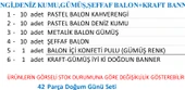 KAVERENGİ,DENİZ KUMU,GÜMÜŞ,ŞEFFAF BALON+KRAFT BANNER SETİ - 3