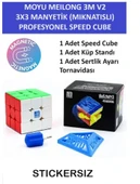 MOYU 3M V2 3x3 MIKNATISLI Stickersız Manyetik Zeka Küpü - Profesyonel Speed Cube - Sabır Küpü - - 1