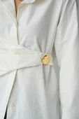 Bağlamalı Gömlek - Ekru thumbnail 4