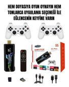 8K TV Stick 64 GB Retro Oyun Konsolu 20.000 Oyun, Çift Kollu, HDMI Atari TV Box - 1