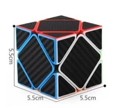3x3 SKEWB KARBON FIBER  STICKERLI PROFESYONEL SPEED CUBE -RUBİK 3X3 ZEKA SABIR KÜPÜ - - 1