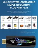 8K TV Stick 64 GB Retro Oyun Konsolu 20.000 Oyun, Çift Kollu, HDMI Atari TV Box - 4