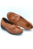 Kadın Taba Hakiki Deri Comfort Topuk Jelli Ayakkabı ( Elm-0042 ) - 6