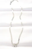 HEYF 316L Çelik N Harfli Silver Renk İtalyan Zincirli Kolye - 2