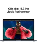 MacBook Air M3 Çip 8GB 256GB SSD macOS 15" Taşınabilir Bilgisayar Gece Yarısı MRYU3TU/A - 5