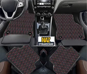 BMW X 5 F15 2014 - 2018  Uyumlu Kırmızı Dikişli Siyah Deri Paspas - 1