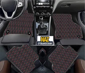 DS 4 2021 Uyumlu Kırmızı Dikişli Siyah Deri Paspas thumbnail 1