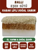 Doğal Kabak Lifli BALLI & EŞEK SÜTÜ Özlü Doğal Sabun (120 Gr) - Bialife - 1