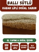 Doğal Kabak Lifli BALLI SÜTLÜ Özlü Doğal Sabun (120 Gr) - Bialife - 1