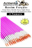 Resim Fırçası 4 Numara 5 Adet Yuvarlak Uçlu Sentetik Resim Fırça Ekonomik Suluboya Akrilik Boya Guaj Boya Yağlı Boya thumbnail 1