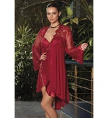 Nurteks 5389 Kadın Saten 2 Li Sabahlıklı Gecelik Takım thumbnail 4