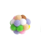 Renkli Ponpon Top Kedi Oyuncağı 5 cm - 1