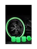 3B Trend Yeşil Fosforlu Lastik Sibop Kapağı Gece Parlayan Sibob Kapağı 4 Adet - 1