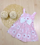 Fiyonklu Pembe Papatya Elbise - 1