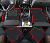 Fiat 500 2013 - 2020  Siyah Halı Kırmızı Kenar Petek Topuk - 1
