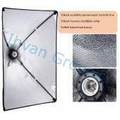 Lens Greenbox Softbox 50x70 Cm ve 200 Cm Ayak - Profesyonel Stüdyo Çekimi Için Sürekli Işık Seti - 5