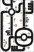 Yol Desenli Kaymaz Deri Taban Oyun Halısı  BEYAZ 140X200 - 2