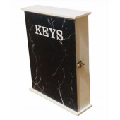 Dekoratif Ahşap Anahtar Kutusu Ahşap asılabilir kapaklı anahtarlık 18x25x6 cm - 2