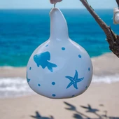 Deniz Temalı Ağaç Süsü,balkon Süsü,bahçe Süsü Beyaz Renk - 1